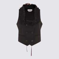 Topuri Alexander McQueen Black Wool Top Femei