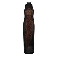 Rochii Jean Paul Gaultier Long Mesh Dress Double-Layer "Wood" Printed Long Mesh Dress Femei