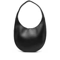 Genti de umar 'Swipe Medium' Black Shoulder Bag With Logo On Front In Leather Woman Femei