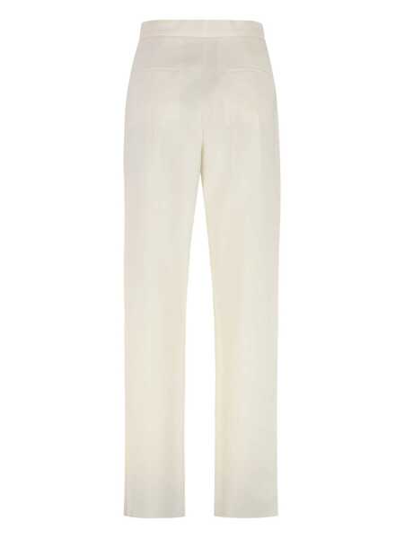 Pantaloni casual Max Mara Max Mara Dede Carrot-Fit Cotton Trousers WHITE Femei (BM 18726804) 3