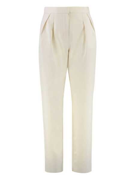 Pantaloni casual Max Mara Max Mara Dede Carrot-Fit Cotton Trousers WHITE Femei (BM 18726804) 1