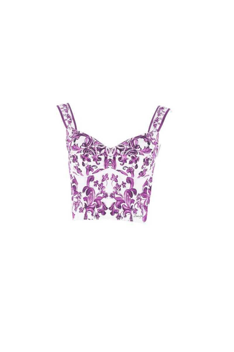 Topuri Dolce & Gabbana Dolce & Gabbana Top PURPLE MAJOLICA MIX Femei (BM 18727272) 1