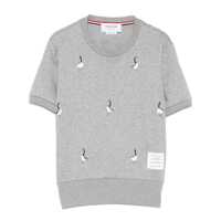 Pulovere Thom Browne Grey Cotton Knitwear Femei