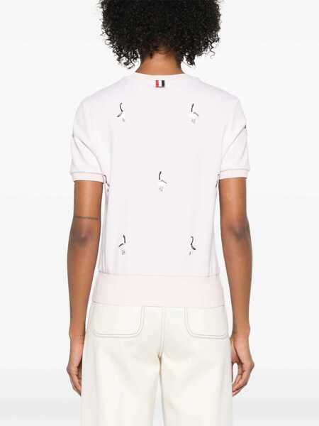 Pulovere Thom Browne Thom Browne Pink Cotton Knitwear LT PINK Femei (BM 18727383) 4