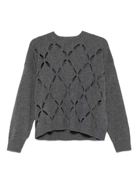Pulovere Liu Jo Liu Jo Gray Sweater With Perforated Pattern GREY Femei (BM 18728406) 1