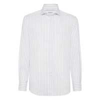 Camasi Brunello Cucinelli Striped Canvas Shirt Barbati