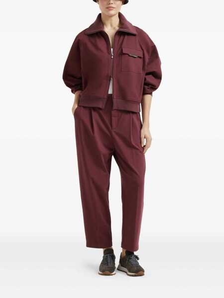 Pantaloni de trening Brunello Cucinelli Brunello Cucinelli Crop Joggers Red Femei (BM 18728568) 2