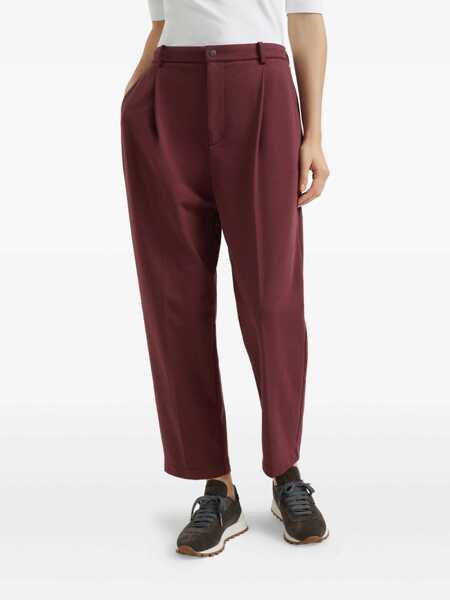Pantaloni de trening Brunello Cucinelli Brunello Cucinelli Crop Joggers Red Femei (BM 18728568) 3