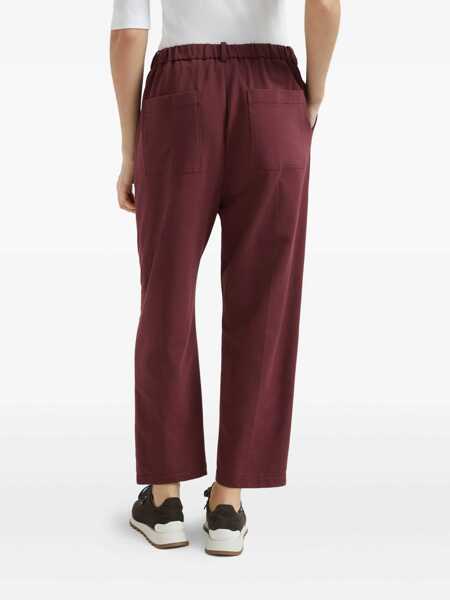 Pantaloni de trening Brunello Cucinelli Brunello Cucinelli Crop Joggers Red Femei (BM 18728568) 4