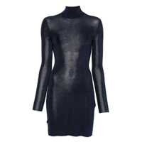 Rochii Self-Portrait Navy Viscose Knit Mini Dress Clothing Femei