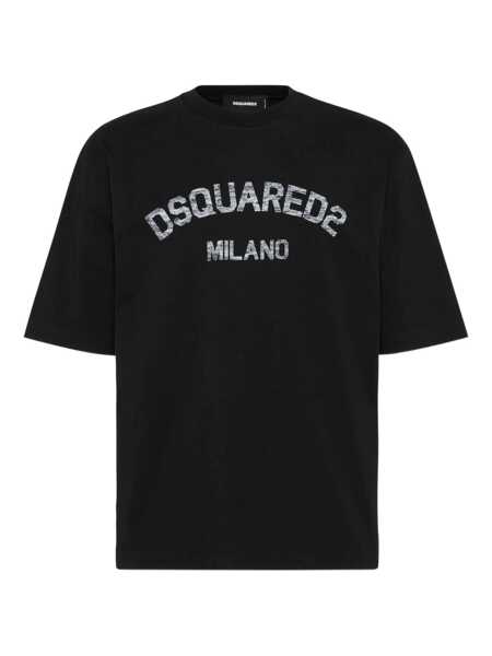 Tricouri DSQUARED2 DSQUARED2 Crew Neck T-Shirt With Print Black Barbati (BM 18728955) 1