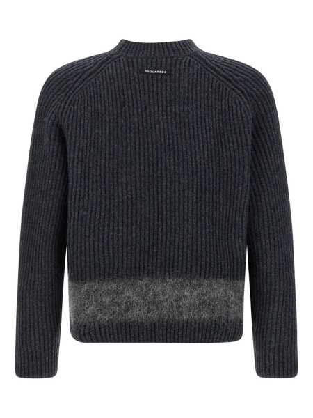 Pulovere DSQUARED2 DSQUARED2 Carded Wool Insert Sweater GRAY Barbati (BM 18728964) 2