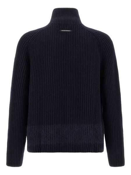 Pulovere DSQUARED2 DSQUARED2 Carded Wool Insert Cardigan BLUE Barbati (BM 18728967) 2