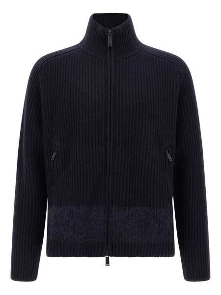 Pulovere DSQUARED2 DSQUARED2 Carded Wool Insert Cardigan BLUE Barbati (BM 18728967) 1