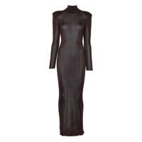 Rochii Self-Portrait Brown Viscose Knit Maxi Dress Clothing Femei