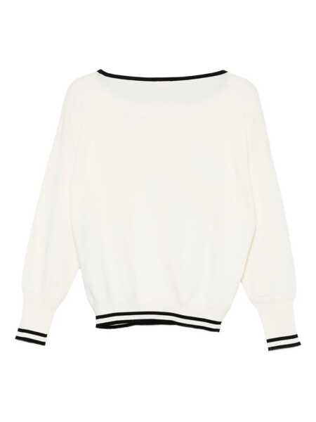 Pulovere Liu Jo Liu Jo White Boat-Neck Sweater Black Femei (BM 18729096) 2