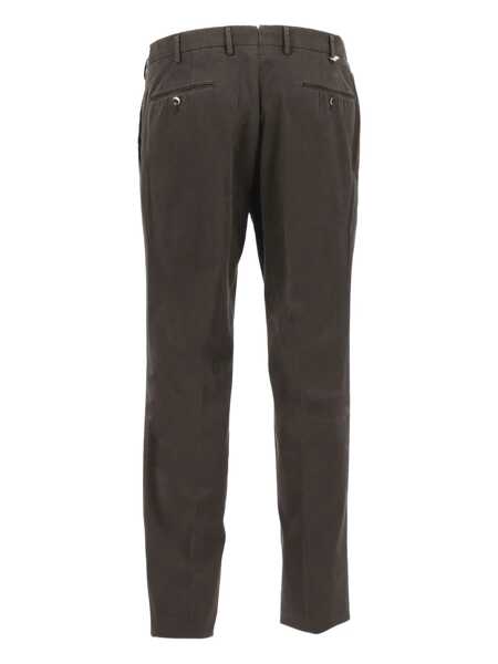 Pantaloni casual PT TORINO SLIM, Flat Front, Diagonal Pockets, Unfinished Brown Barbati (BM 18729534) 2