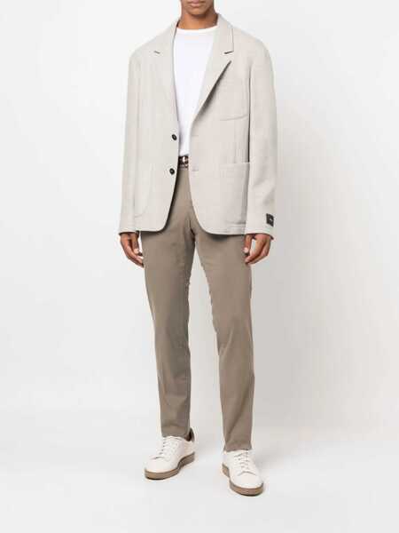 Pantaloni casual PT TORINO SLIM, Flat Front, Diagonal Pockets, Unfinished Brown Barbati (BM 18729537) 2