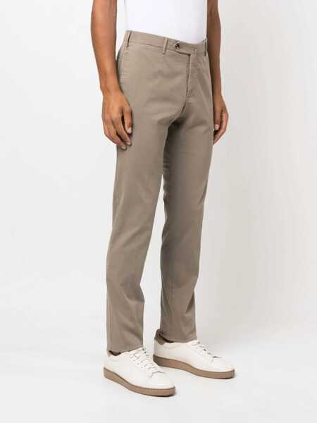 Pantaloni casual PT TORINO SLIM, Flat Front, Diagonal Pockets, Unfinished Brown Barbati (BM 18729537) 3