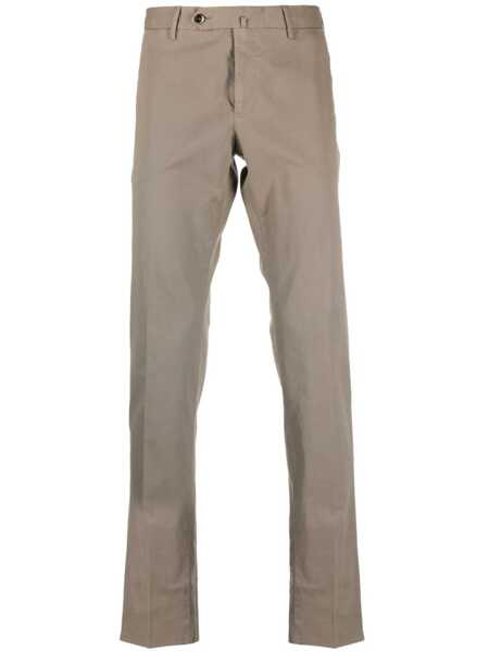 Pantaloni casual PT TORINO SLIM, Flat Front, Diagonal Pockets, Unfinished Brown Barbati (BM 18729537) 1