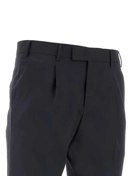 Pantaloni casual PT TORINO MASTER, 1 Pleat, Diagonal Pockets, Flap Back Pockets, Turn-Up Blue Barbati (BM 18729540) 1