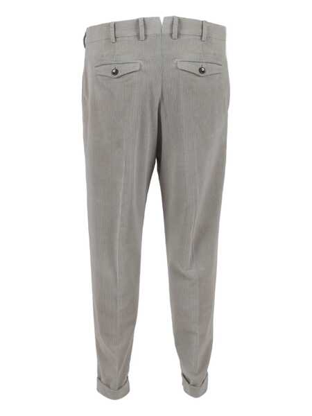 Pantaloni casual PT TORINO REBEL 1 Pleat, Diagonal Pockets, Flap Back Pockets White Barbati (BM 18729546) 2