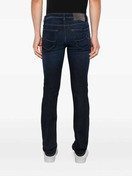 Blugi drepti Jacob Cohen 5 POCKETS SLIM FIT PANTS Blue Barbati (BM 18729591) 4