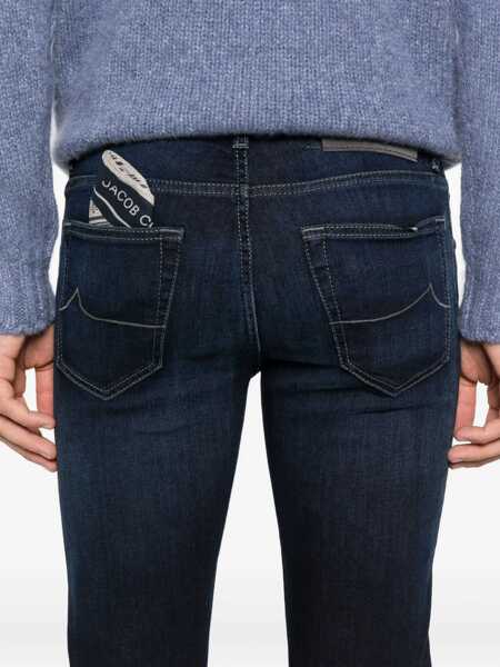 Blugi drepti Jacob Cohen 5 POCKETS SLIM FIT PANTS Blue Barbati (BM 18729591) 5