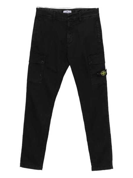 Pantaloni Stone Island REGULAR TAPERED PANTS Black   Baieti (BM 18729603) 1