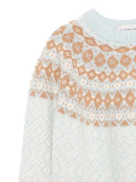 Pulovere casual Moncler CREW NECK Light Blue Fete (BM 18729621) 3