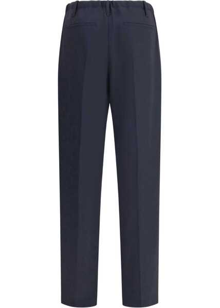 Pantaloni casual Brunello Cucinelli Virgin wool Trousers BLU Femei (BM 18729811) 2