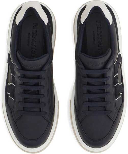 Sneakers Ferragamo Gancini leather Sneakers NAVY Barbati (BM 18729844) 4