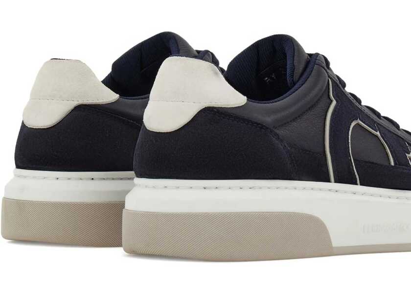 Sneakers Ferragamo Gancini leather Sneakers NAVY Barbati (BM 18729844) 5