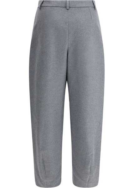 Pantaloni casual Giorgio Armani Silk flannel Pants SMOKED PEARL Femei (BM 18729856) 2