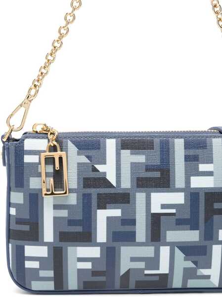 Genti de mana Fendi Pouch Baguette BLUE Femei (BM 18730144) 4