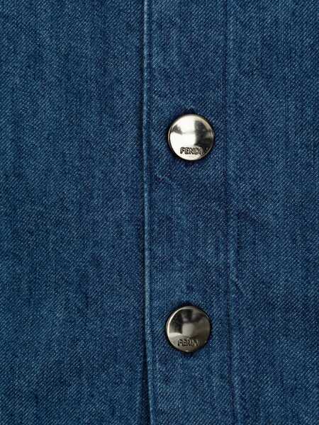 Camasi de blugi Fendi Denim Shirt With Logo DENIM Fete (BM 18730156) 3