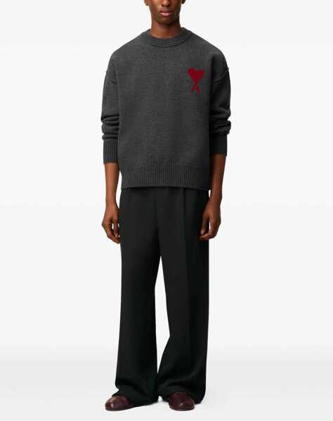 Pulovere AMI Paris Ami De Coeur Sweater GREY Barbati (BM 18730297) 2