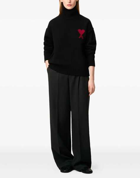 Pulovere AMI Paris Ami De Coeur Turtleneck Sweater BLACK Barbati (BM 18730321) 3