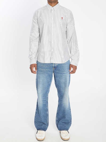 Camasi AMI Paris Ami De Coeur Shirt WHITE Barbati (BM 18730348) 5