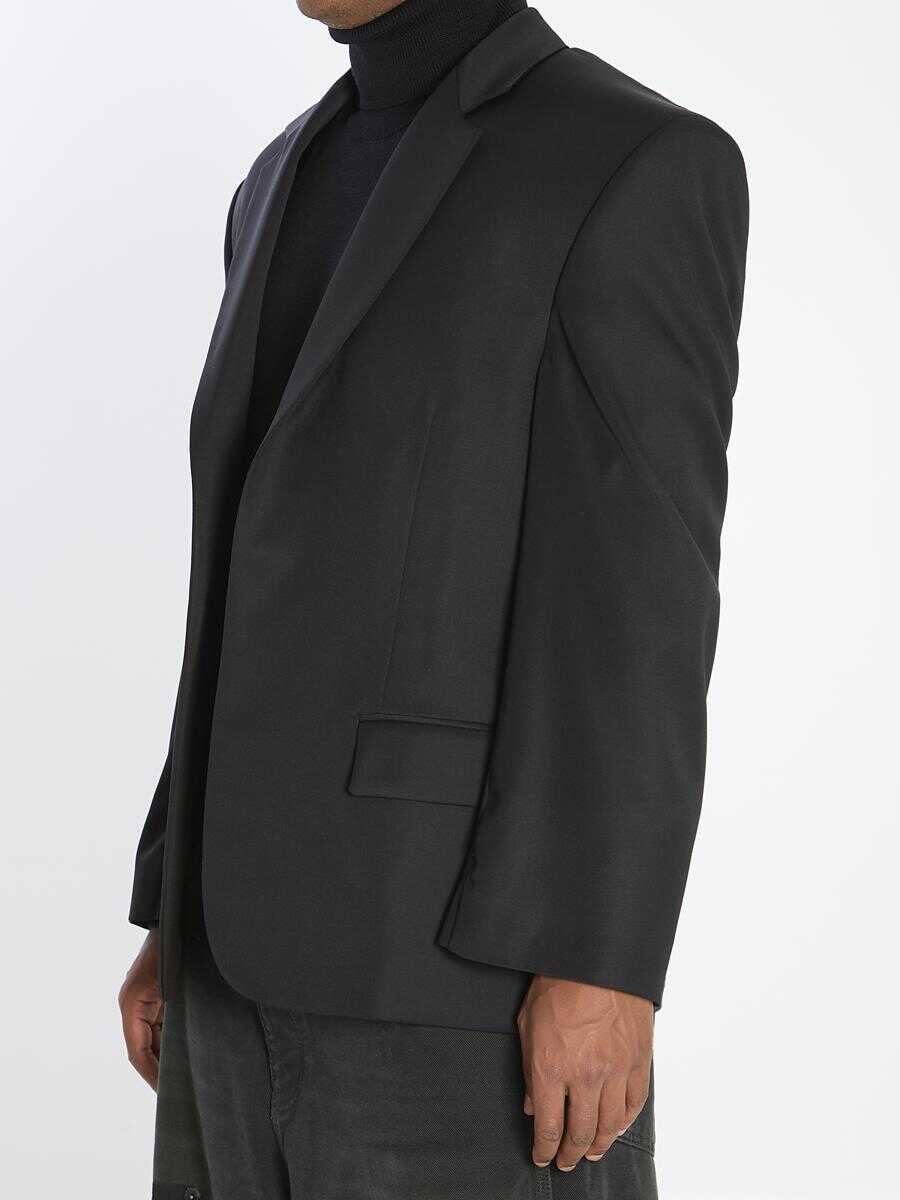 Geci Balenciaga Tailored Jacket In Twill And Jersey Black Barbati (BM 18731565) 2