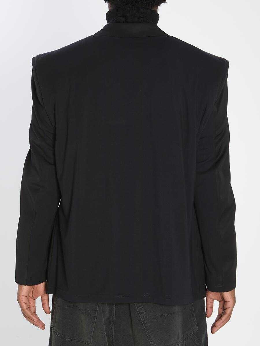 Geci Balenciaga Tailored Jacket In Twill And Jersey Black Barbati (BM 18731565) 4