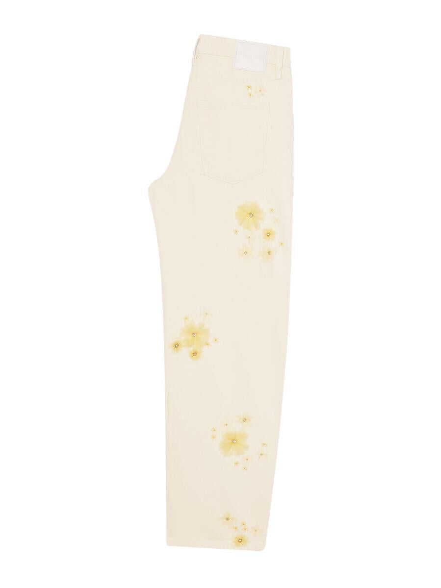 Blugi FRAME Frame Embellished Low Slung Barrel Jeans WHITE Femei (BM 18732009) 2