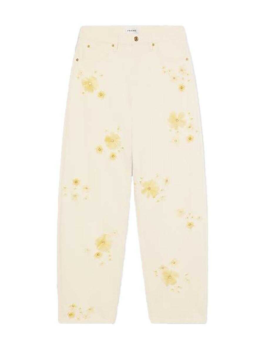 Blugi FRAME Frame Embellished Low Slung Barrel Jeans WHITE Femei (BM 18732009) 1