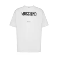 Tricouri Polo Moschino White Cotton T-Shirt Barbati