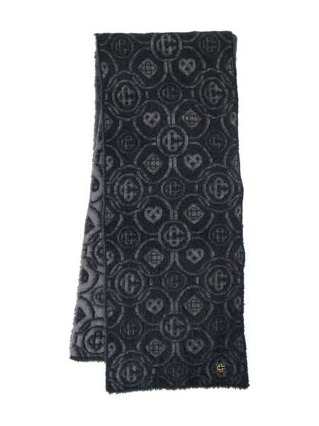 Esarfe Casablanca Casablanca Grey Merino Wool Blend Fluffy Monogram Scarf GREY Barbati (BM 18732369) 2