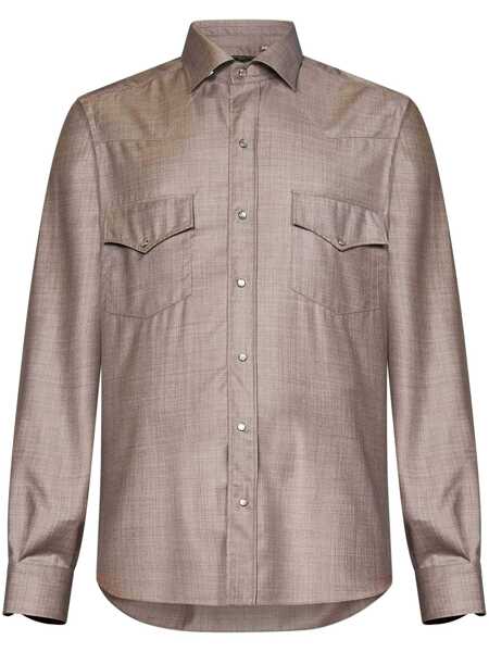 Camasi Franzese Collection Franzese Napoli Gianni Agnelli Model Shirt Beige Barbati (BM 18732645) 1