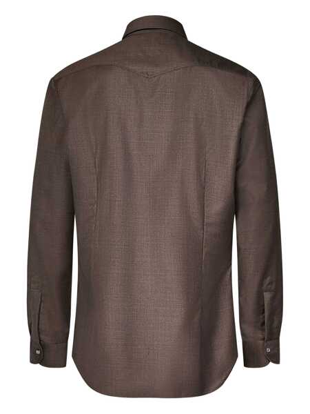 Camasi Franzese Collection Franzese Napoli Gianni Agnelli Model Shirt BROWN Barbati (BM 18732648) 2