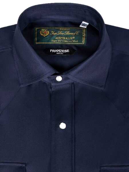 Camasi Franzese Collection Franzese Napoli Gianni Agnelli Model Shirt BLUE Barbati (BM 18732711) 3