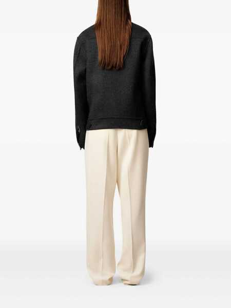 Geci AMI Paris Trucker Jacket In Wool GREY Barbati (BM 18732924) 3