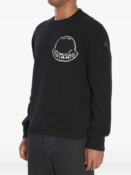 Pulovere Moncler Logo Sweater In Wool Black Barbati (BM 18733107) 2